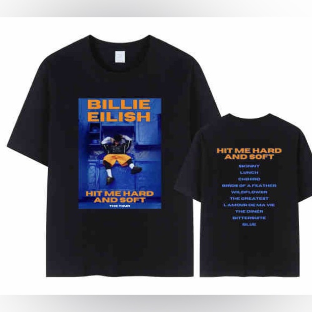 100% Cotton Billie Eilish New Album Hit Me Hard and Soft T-shirt Concert 2024